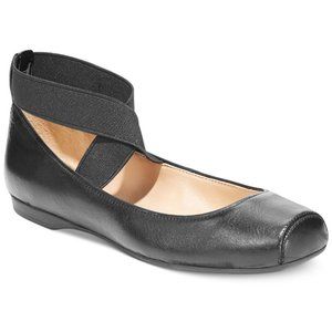 Jessica Simpson Black Leather Ballet Flats